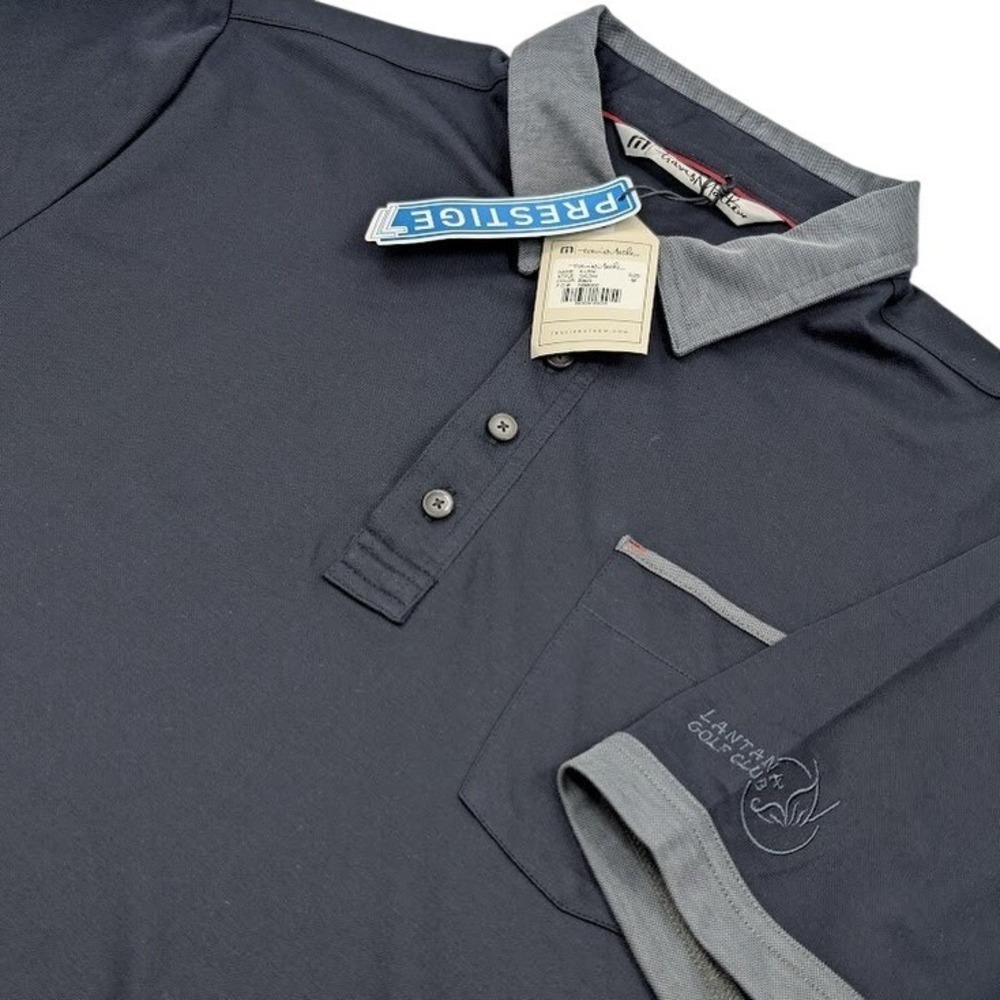 Travis Mathew x Lantana Golf Club K-Lew Polo Men Medium Black Performance